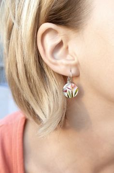 White earrings with real pink flower. Flower earrings protected with crystal resin. Beautiful and unique jewelry to your everyday appearance. Flower-shaped Floral Print Earrings For Gift, Floral Print Earrings For Gift, Floral Print Flower Earrings For Gift, Floral Print Earrings For Gifts, Floral Print Drop Earrings As Gift, Sterling Silver Flower Earrings With Pressed Flowers, Floral Print Flower-shaped Earrings For Gift, Floral Print Flower-shaped Earrings As Gift, Elegant Flower Earrings With Floral Print For Gift