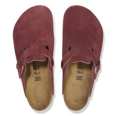 Boston Suede Leather Fall Wedges, Birkenstock Clogs, Birkenstock Clog, Two Strap Sandals, Boys Sandals, Men Suede, Zinfandel, Boston Clog, Suede Fashion