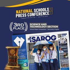 an advertisement for the 3rd international school's press conference on science and technology section