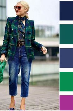 British Autumn, Look Boho Chic, Paris Chic, Plaid Outfits, Estilo Preppy, Classy Chic, Plaid Jacket