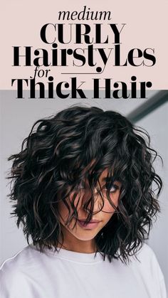 Manage your thick hair with medium curly hairstyles. Visit our site for the best styles and tips for thick hair. Save this pin for your next look! #ThickHair #CurlyHair #MediumHair Haircut Ideas For Thick Curly Hair, Curly Thick Hair Cuts, Curly Hairstyles For Thick Hair, Haircuts For Thick Curly Hair, Curl Lob, Thick Curly Hairstyles, Med Length Haircuts, Medium Curly Hairstyles, Tips For Thick Hair