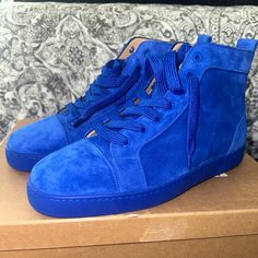 Size: 42.5/9.5 Us Color: Blue Louboutin Shoes, Christian Louboutin Shoes, Mens Shoes Sneakers, Limited Time, Christian Louboutin, Men's Shoes, Shoes Sneakers, Color Blue, Sneakers