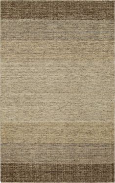 a beige and brown rug with horizontal stripes