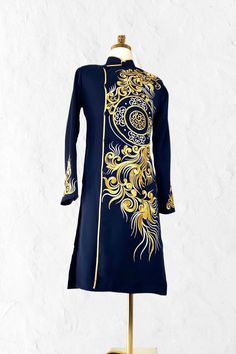 Brand New Black Embroidered Ao Dai Vietnamese Man Long Dress Ao Dai Black Color link: https://aodaiminhphat.etsy.com/listing/1724161146 SizeChestWaist S36in/91cm34in/86cm M38in/97cm36in/91cm L40in/102cm38in/97cm XL42in/107cm40in/102cm 2XL44in/112cm42in/107cm 3XL46in/117cm44in/112cm 4XL48in/122cm46in/117cm 5XL49in/124cm47in/119cm 6XL50in/127cm48in/122cm https://aodaiminhphat.etsy.com Return and Exchange Policy: Exchange for same color and design is accepted if return item is received within 7 days of delivery.  Customer is responsible for shipping charges both ways.   Return for refund is NOT accepted. Clearance 20%-30% discount Ao Dai are NOT accepted for Exchange or Return. Traditional Fitted Blue Ao Dai, Traditional Blue Fitted Ao Dai, Traditional Embroidered Blue Ao Dai, Men Ao Dai, Ao Dai Vietnamese, Vietnamese Men, Mens Wedding Suits, Wedding Suits Men, Ao Dai