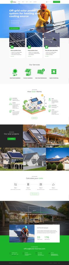 the website design for solar energy company