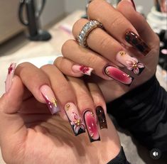 Cherry Nail, Long Square Nails, Nail Trend, Cherry Nails, Spring Nail Designs, Girly Acrylic Nails, Glow Nails