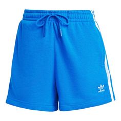 (WMNS) adidas 3-Stripes French Terry Shorts Asia Sizing 'Blue' IY2160 French Terry Shorts, Terry Shorts, French Terry, Stripes, Adidas, Blue