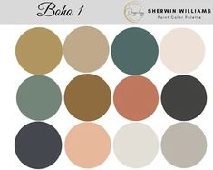 the color scheme for shewin williams's paint palettes is shown in different shades