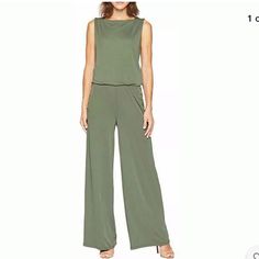 Measurements Laying Flat: Armpit-Armpit: 20" Waist: 16" Lenght: 15.5" Rise: 10.5" Inseam: 33" B165 Versatile Sleeveless Jumpsuits And Rompers For Loungewear, Versatile Sleeveless Jumpsuits For Spring, Versatile Sleeveless Jumpsuits And Rompers For Spring, Spring Sleeveless Jumpsuits And Rompers, Versatile Sleeveless Jumpsuits For Work, Ralph Lauren Jumpsuit, Jumpsuit Wide Leg, Ralph Lauren Green, Green Jumpsuit