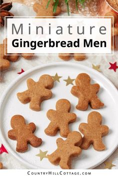 mini gingerbread men on a white plate