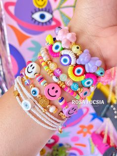 Pulseras de colores Heishi Jewelry, Polymer Clay Beaded Necklace, Fimo Beads, Diy Bracelets Tutorials, Diy Bracelets Easy