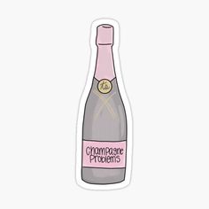 a bottle of champagne sticker with the words champagne problems on it's side