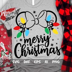 mickey and minnie mouse christmas svg cut file for t - shirt or tank top