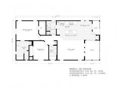 the floor plan for a mobile home with two bedroom and an attached living room area