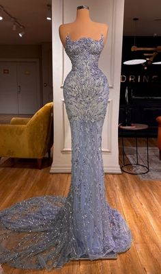 a dress that is on display in a room