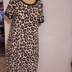 Nwt Ee Some Leppard Shirt Dress Sz Medium. Casual Leopard Print Knee-length Dress, Casual Black Tiger Print Dress, Casual Brown Tiger Print Dress, Casual Black Dress With Tiger Print, Printed Green Dress, Long Sleeve Mesh Dress, White Lace Shorts, Spaghetti Strap Mini Dress, Floral Shift Dress