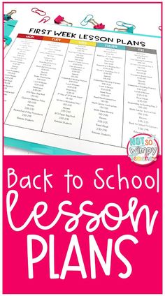 the back to school lesson plan with pink background