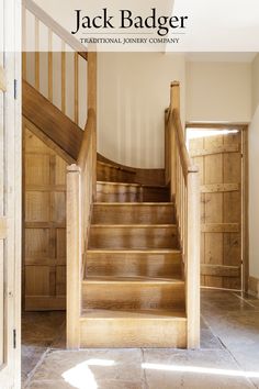 This beautiful oak staircase includes ‘Dancing Treads’, a mathematically perfect walk line designed by our amazing CAD team, creating the ideal staircase experience Cottage Staircase, Beautiful Staircases, Rustic Staircase, Bespoke Staircases, Staircase Designs, Step Treads