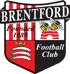 the logo for brenford football club, with two bees on it's crest