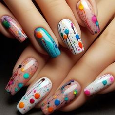 Manicure Ideas Summer 2024, Sassy Nails, Colorful Nail Art, Colorful Nail, Work Nails, Nail Designs Glitter, Classy Nails, Funky Nails, Floral Nails