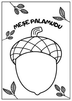 a coloring page with an acorn and the words mee palandu on it