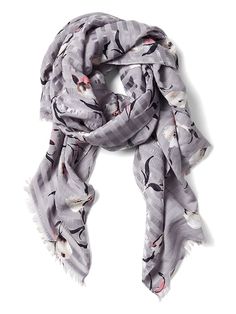 product Trendy Patterned Scarf For Spring, Casual Patterned Silk Scarf For Spring, Floral Stripe, Alexander Mcqueen Scarf, Banana Republic, Casual Shoes, Street Style, Floral