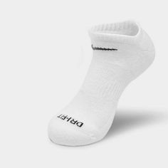 Sizing Information:.Medium: Equal to Women's shoe size 6-10, Men's 6-8.Large: Equal to Women's shoe size 10-13; Men's 8-12.Product Details.Sweat-wicking Dri-FIT technology keeps moisture at bay.No-show silhouette.Arch band contours to the foot for a locked in fit.6 pair per pack.The Nike Everyday Plus Cushioned 6-Pack No-Show Socks are imported..Lightweight cushioning and an easygoing design make the Nike Everyday Plus Cushioned No-Show Socks essential for your day. Comfortable Nike Sports Socks, Nike Sporty Socks For Sports, Nike Sports Socks, Sporty Nike Socks For Sports, Casual Fade-resistant Training Socks, Casual Sweat-resistant Running Socks, Nike Anti-odor Socks For Sports, Nike Anti-odor Sports Socks, Non-slip Casual Sports Socks