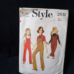 an old sewing pattern for children's overalls