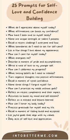 Dive into a journey of self-love and confidence-building with these 25 empowering journal prompts! Explore your strengths, celebrate victories, and cultivate a deeper connection with yourself. Perfect for boosting self-esteem and nurturing personal growth. 📔💖 #SelfLove #ConfidenceBuilding #JournalPrompts #PersonalGrowth Writing Challenges, Mindfulness Journal Prompts, Yoga Goddess, Self Esteem Worksheets, Jesus Music, Aquarius Truths, Journal Questions, Journal Inspiration Writing, Healing Journaling