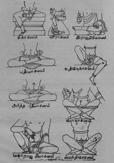 the instructions for how to do yoga in different positions, from an old thai book