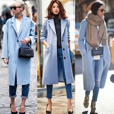 Light Blue Coat Outfit, Blue Coat Outfit, Coat Outfits For Women, Capsule Wardrobe Women, Spring Summer Capsule Wardrobe, Christmas Outfit Ideas, Neutral Outfits, Blazer Outfits For Women, Blazer Outfit