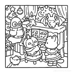 an image of christmas coloring pages