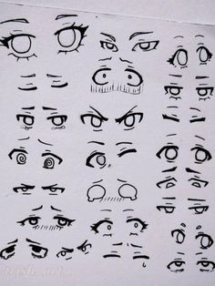 an image of many different eyes drawn on paper