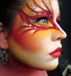 Extreme Make-up, Carnaval Make-up, Circus Makeup, Fantasy Make-up, Halloween Make-up Looks, Make Up Designs, Cool Halloween Makeup, Theatrical Makeup, Smink Inspiration