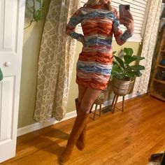 Questions? Leave A Comment Below! Blue Ruched Mini Dress For Fall, Multicolor Long Sleeve Ruched Mini Dress, Multicolor Knee-length Mini Dress For Fall, Fitted Casual Orange Mini Dress, Casual Fitted Orange Mini Dress, Orange Ruched Dresses For Fall, Orange Knee-length Mini Dress For Fall, Multicolor Stretch Mini Dress For Fall, Multicolor Ruched Dress For Fall