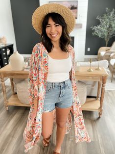 Summer Festival Bubble Sleeve Kimono – STONE + WILLOW Paisley Scarf, Paisley Scarves, Bubble Sleeve, Summer Staples, Summer Festival, White Tank, Scarf Print, Spring Summer Fashion, Spring Fashion