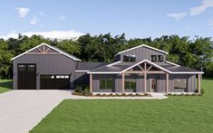 House Plan 1462-00130 - Barn Plan: 2,412 Square Feet, 3 Bedrooms, 2 Bathrooms Pole Barn House, Pole Barn House Plans, Building Plans House, Plans House, Farmhouse House, Farmhouse Plan, Small Homes