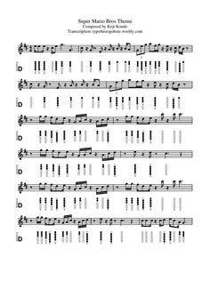 sheet music with the words super mario bros theme