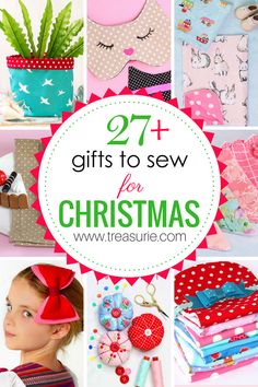 sewing gifts for christmas with text overlay