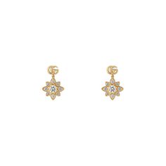 Gucci Jewelry - Flora 18K Yellow Gold Flower Double G Diamond Stud Earrings | Manfredi Jewels Luxury Pierced Gucci Earrings, Luxury Gucci Jewelry With Diamond Accents, Gucci Luxury Jewelry With Diamond Accents, Luxury Evening Gucci Earrings, Classic Gucci Luxury Earrings, Gucci Classic Luxury Earrings, Gucci Gold Luxury Earrings, Luxury Gucci Earrings For Gift, Luxury Gucci Evening Earrings