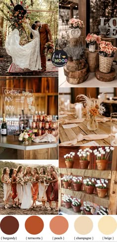 an outdoor wedding with lots of different colors