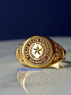 Personalized Ring ,university Ring,class Ring,family Ring,class Ring,signet Ring,cristmas Gift,christmas Ring,graduation Gift Gift,halloween - Etsy Engraved Promise Ring With Hallmark, Hallmarked Ring Jewelry For Gift, Personalized Gold Signet Ring For Commemoration, Customizable Gold Ring Jewelry, Oval Hallmarked Ring For Gift, Oval Hallmarked Ring As Gift, Customizable Symbolic Round Jewelry, Adjustable Commemorative Jewelry, Personalized Gold Rings For Commemoration