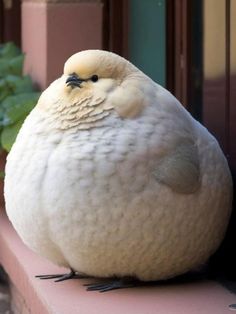 a white bird sitting on top of a window sill