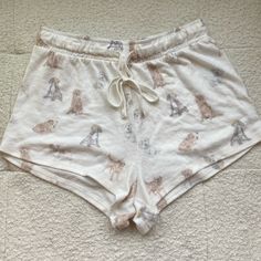 Never Worn. Super Soft. Draw String Waist Cute Summer Lounge Bottoms, Pj Shorts, Snow Bunnies, Holiday Wishes, Christmas Ideas, Outfit Ideas, Pajamas, Color White, Cute Outfits