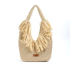 Raffia beach Bag, Raffia Tote Bag 🤠 Our raffia beach tote bag will undoubtedly be with you during spring summer days, in the city and at the beach! Its minimalist, bohemian, big but lightweight ! It is also a great gift idea for the bag lover, handmade product lovers! ✔ Our beach bag is exclusively handcrafted by talented women! ✔ The main material 100% natural cellulose raffia yarn. Its completely Eco-friendly.  With the touch of natural raffia paper yarn in addition to bringing you the purity Beachy Sand-colored Beach Bag With Braided Handles, Chic Jute Hobo Bag For Vacation, Chic Straw Hobo Bag For Beach, Chic Straw Hobo Bag For The Beach, Chic Beach Hobo Bag With Braided Handles, Beach Season Rectangular Shoulder Bag With Tassels, Beach Crochet Bag With Tassels, Rectangular Shoulder Bag With Tassels For Beach Season, Rectangular Tassel Shoulder Bag For Beach Season