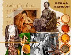 a collage of different pictures with spices and herbs on them, including an image of a woman