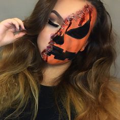 Pumpkin Makeup Ideas, Actividades Halloween, Pretty Clown, Halloween Make-up Looks, Diy Halloween Makeup, Horror Make-up