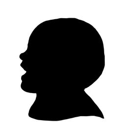 a black and white silhouette of a person's head