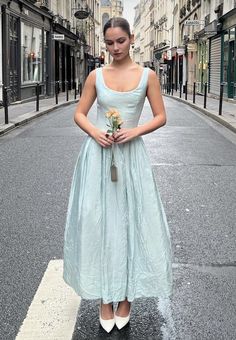 Vintage Blue Dress Aesthetic, Elegant Vintage Blue Spring Dress, Feminine Spring Mini Vintage Dress, Spring Feminine Vintage Mini Dress, Summer Balletcore Fairy Dress, Fairytale Fashion, Wearing Dress, Fancy Dresses, Pretty Dresses