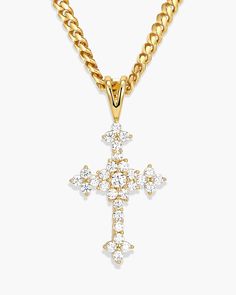 Elevate your style with our new Pavé Cross Pendant. This piece features a durable stainless steel royal cross adorned with pavé sparkling diamond simulants. Wear this Pavé Cross on your favorite gold JAXXON chain as a symbol of faith or an eye catching statement piece. Cross Pendant Men, Cross Gold, Gold Rope Chains, Gold Cross Pendant, Solid Gold Chains, Sparkling Diamond, Diamond Simulant, Silver Shop, Cuban Link Chain